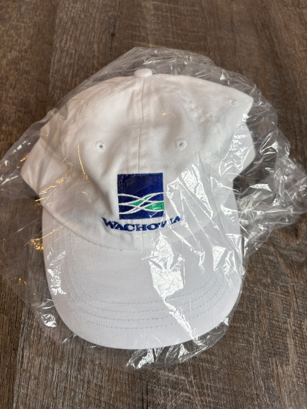 Wachovia Bank White Embroidered Adjustable Hat Cap OS from Head Shots